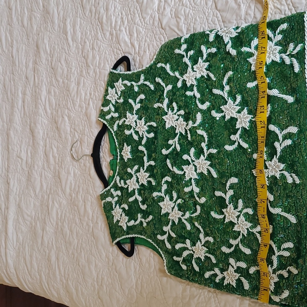 Vintage Sequin and Beaded Top Size L - Picture 10 of 14